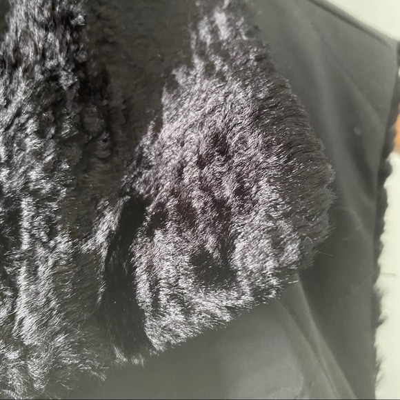 Faux Fur Vest 2X Full Zip Quilted Warm Plus Black - Picture 6 of 14